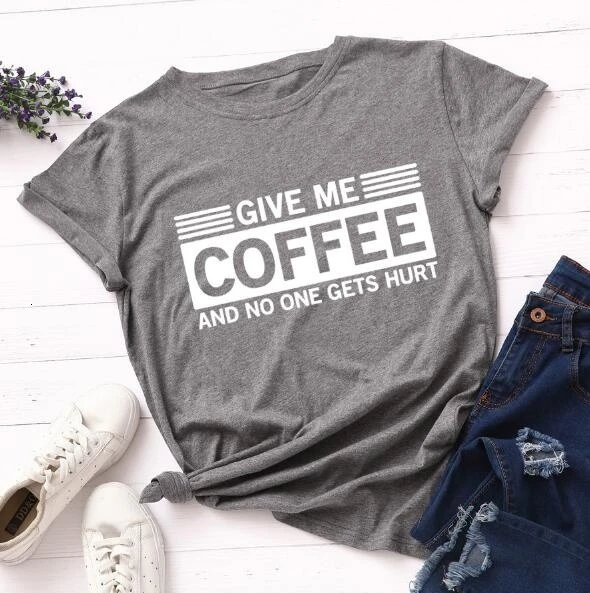 Give me coffee t shirt women fashion slogan funny graphic coffee lover camisetas aesthetic street party vintage tees tops - L095
Give me coffee t shirt women fashion slogan funny graphic coffee lover camisetas aesthetic street party vintage tees tops - L095