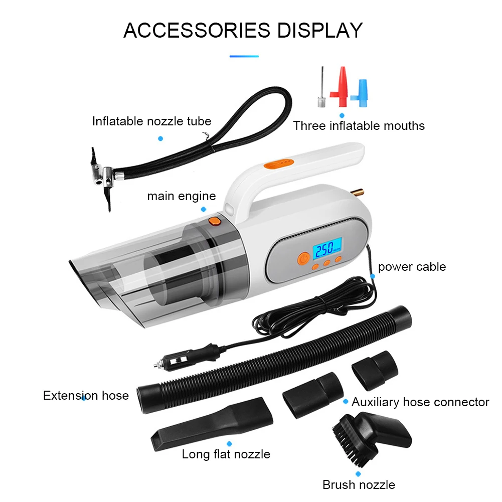 Car Home Four-In-One Car Vacuum Cleaner Air Pump Handheld Cordless Wireless Charging Dual-Purpose Car Vacuum Cleaner
Car Home Four-In-One Car Vacuum Cleaner Air Pump Handheld Cordless Wireless Charging Dual-Purpose Car Vacuum Cleaner