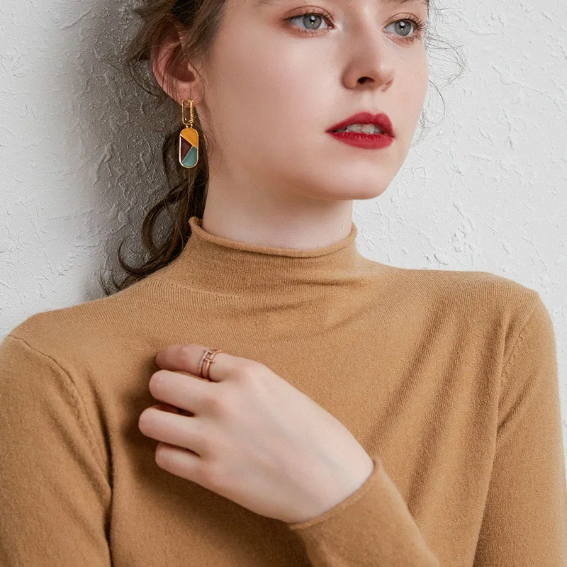 Women Pullover Female 2021 Autumn Knitted Sweaters Solid Concise Turtleneck Elasticity Elegant Lady Roll collar Casual Tops 
Women Pullover Female 2021 Autumn Knitted Sweaters Solid Concise Turtleneck Elasticity Elegant Lady Roll collar Casual Tops