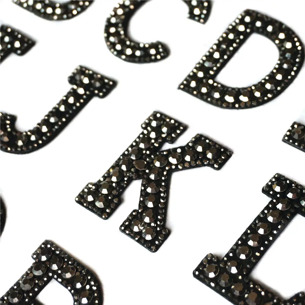 Black Rhinestones 26 Alphabet Letters ABC Sew Iron On Patches Shining Badges For Name DIY Dress Jeans Appliques Decoration
Black Rhinestones 26 Alphabet Letters ABC Sew Iron On Patches Shining Badges For Name DIY Dress Jeans Appliques Decoration