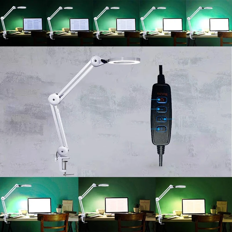 LED Desk Lamp, Eye-Caring Table Lamps, Swing Arm Lamp with Clamp, Dimmable Architectural Light with 3 Color Modes
LED Desk Lamp, Eye-Caring Table Lamps, Swing Arm Lamp with Clamp, Dimmable Architectural Light with 3 Color Modes