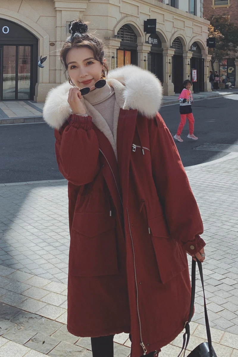 2020 New Winter Velvet Thickening Padded Jacket Christmas Red Parker Cotton Coat Jacket Mid-Length Workwear Cotton Coat Women
2020 New Winter Velvet Thickening Padded Jacket Christmas Red Parker Cotton Coat Jacket Mid-Length Workwear Cotton Coat Women