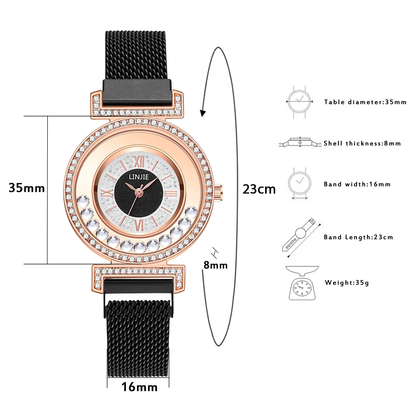 Women Fashion Quartz Watch Stainless Steel Strap Watch Analog Watch Rhinestone Watch Women Quartz Wrist Watch Bracelet
Women Fashion Quartz Watch Stainless Steel Strap Watch Analog Watch Rhinestone Watch Women Quartz Wrist Watch Bracelet