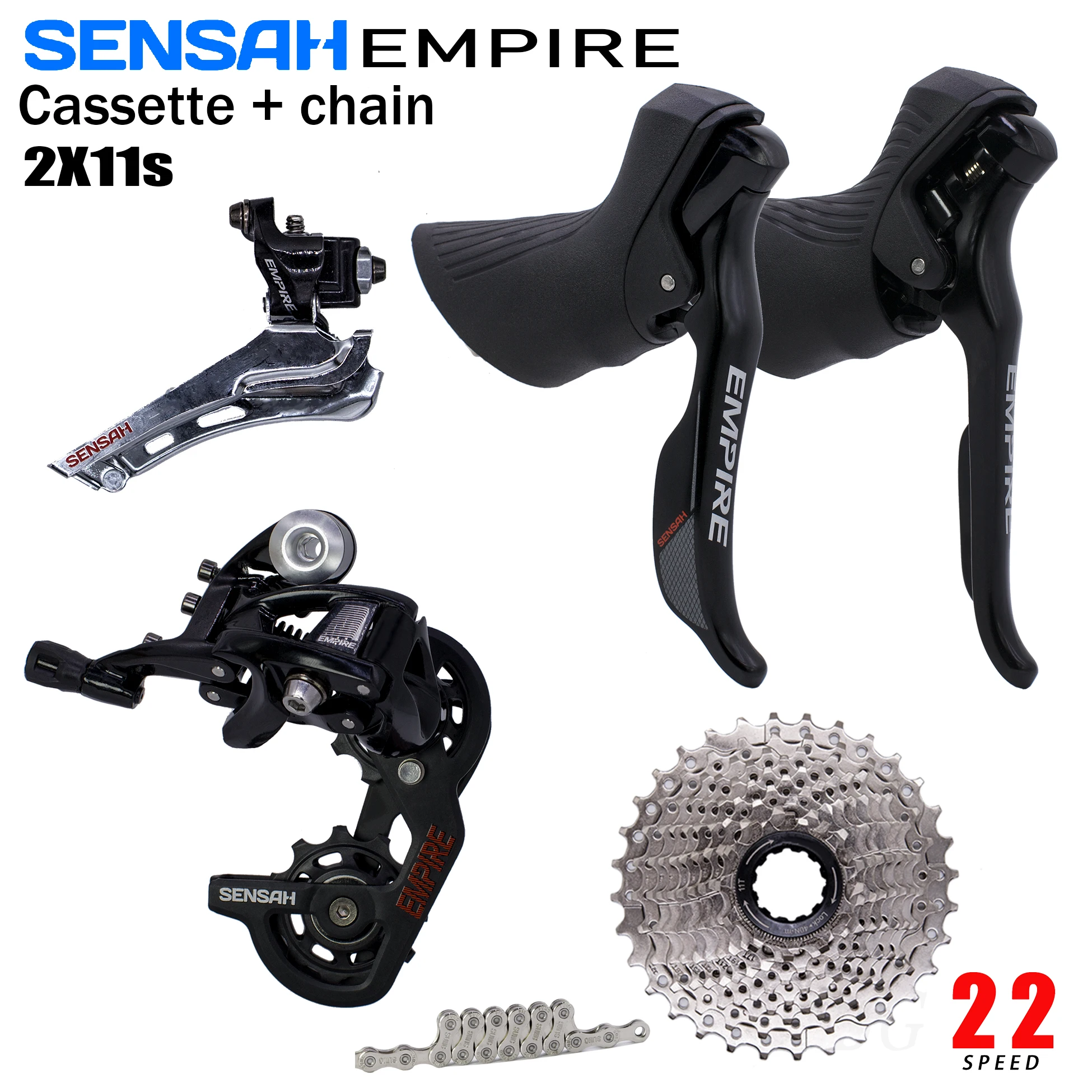 Переключатель скоростей SENSAH EMPIRE 2x11, задние переключатели передач, передние переключатели, кассета для дорожного велосипеда, велосипеда UT 105...
Переключатель скоростей SENSAH EMPIRE 2x11, задние переключатели передач, передние переключатели, кассета для дорожного велосипеда, велосипеда UT 105...