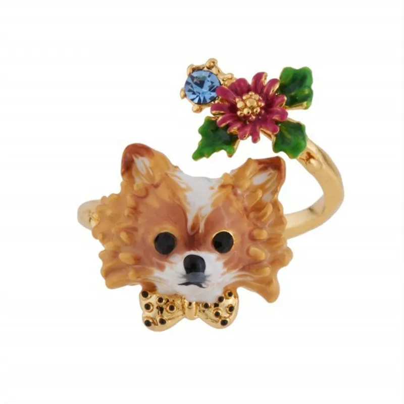 Europe and America Chihuahua Series Enamel Glaze Corgi Puppy Pink Flower Green Leaf Clavicle Necklace Earrings Ear Clip Ring
Europe and America Chihuahua Series Enamel Glaze Corgi Puppy Pink Flower Green Leaf Clavicle Necklace Earrings Ear Clip Ring