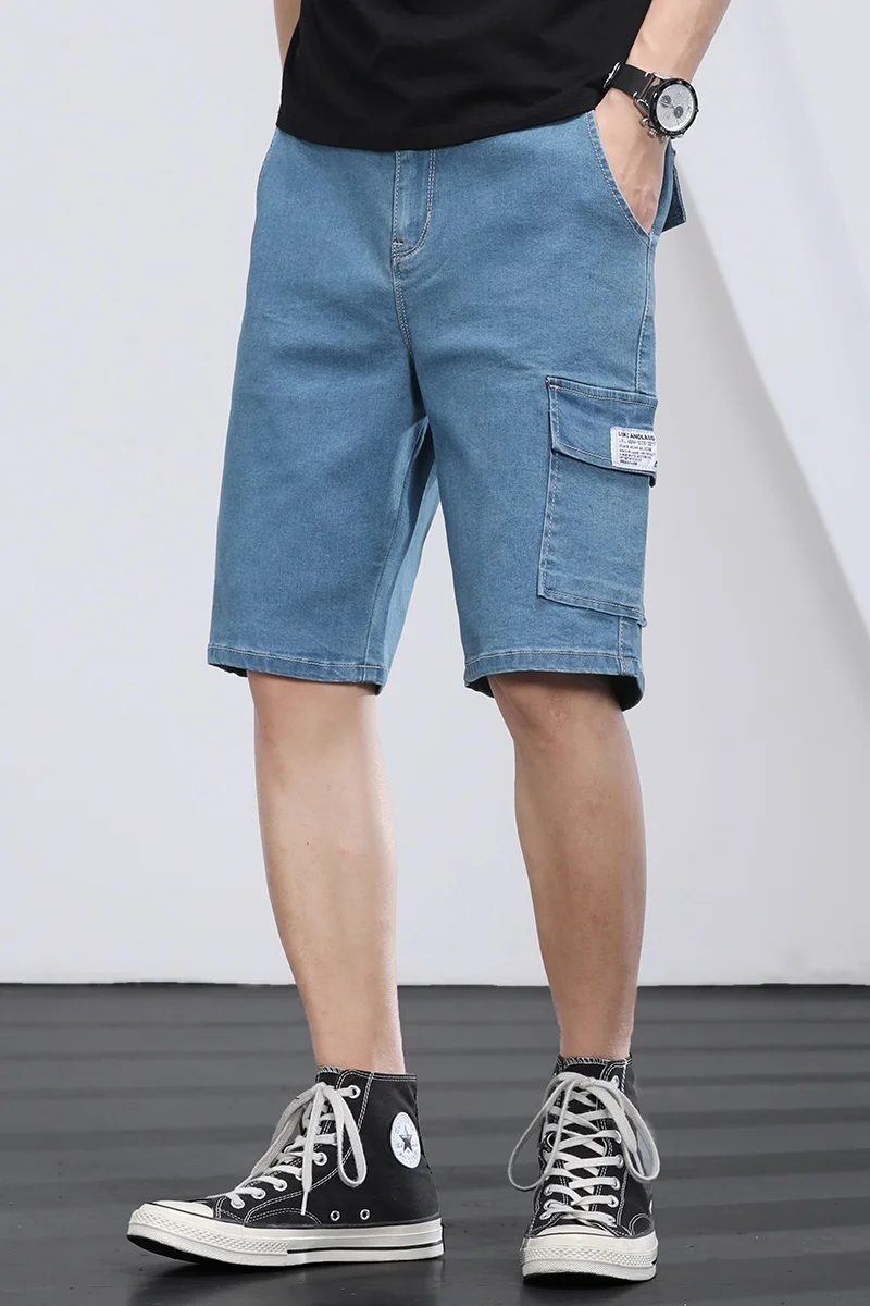 Summer Tooling Style Denim Shorts Men Loose Knee Length Casual Shorts Men Pure Stretch Straight Denim Shorts Size M-5XL
Summer Tooling Style Denim Shorts Men Loose Knee Length Casual Shorts Men Pure Stretch Straight Denim Shorts Size M-5XL