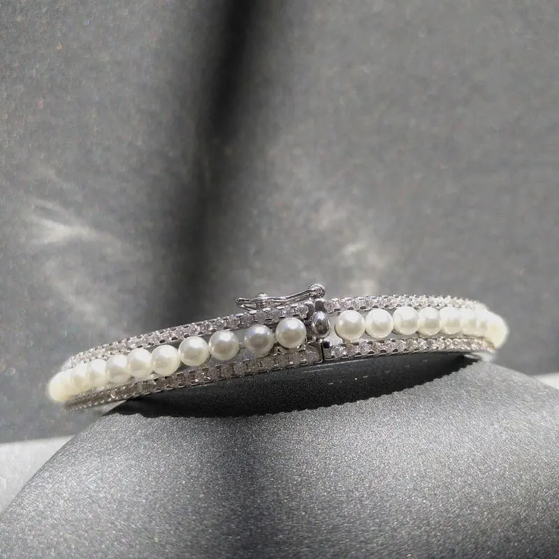 cheny s925 sterling silver bracelet new product in May French double ring pearl bracelet female fashion punk style jewelry
cheny s925 sterling silver bracelet new product in May French double ring pearl bracelet female fashion punk style jewelry
