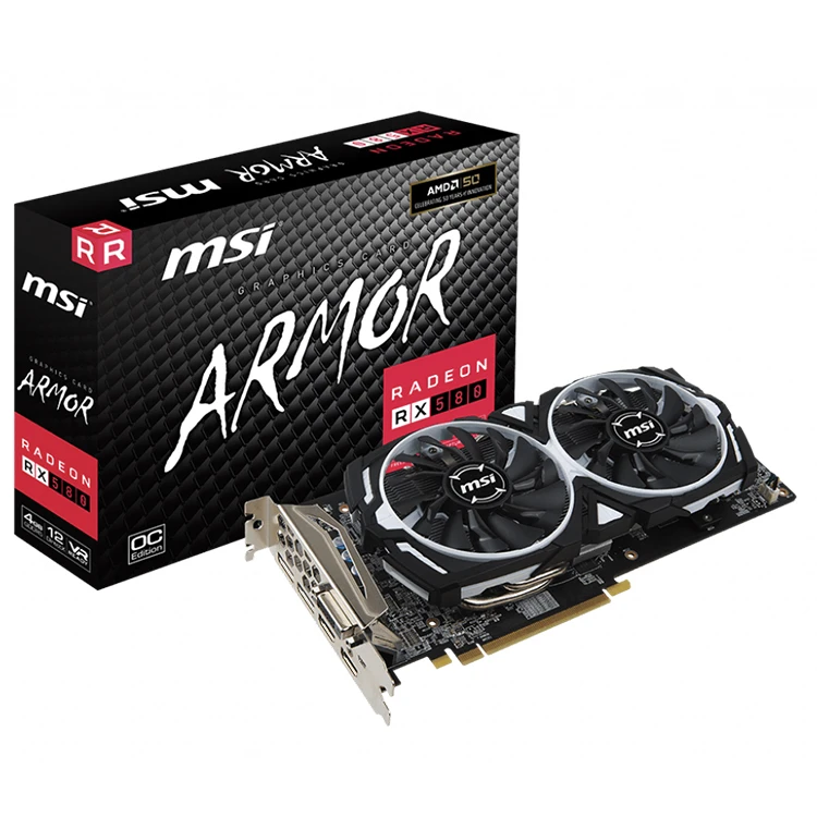 

MSI XFX AMD Radeon RX 580 ARMOR 4G 8G OC Used Gaming Graphics Card with 4GB 256 bit Memory for Desktop Support OverClock