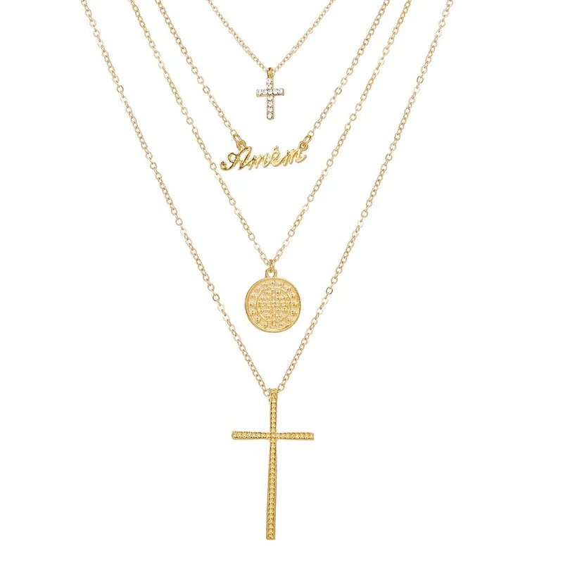 Multilayer Geometric Circle Letter Necklaces for Women Statement Gold Crosses Crystal Chokers Necklace Trendy Jewelry Gift 
Multilayer Geometric Circle Letter Necklaces for Women Statement Gold Crosses Crystal Chokers Necklace Trendy Jewelry Gift