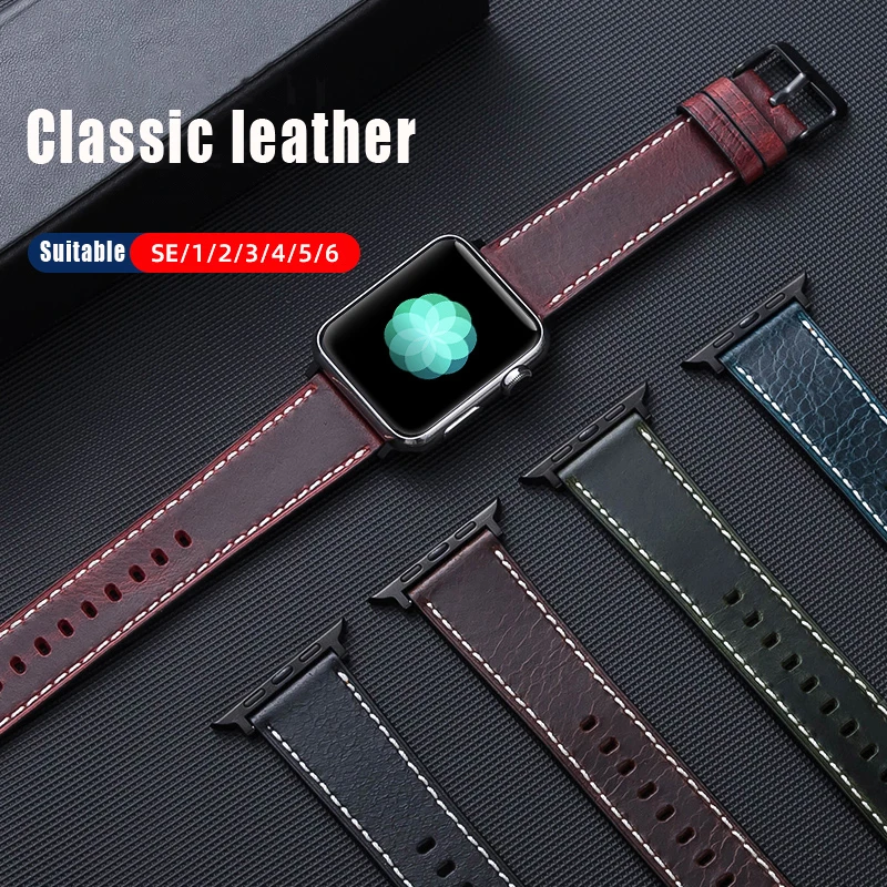 Leather strap For Apple watch band 44mm 38mm iWatch band 40mm 42mm Genuine leather watchband for Apple watch 6 5 4 3 se bracelet
Leather strap For Apple watch band 44mm 38mm iWatch band 40mm 42mm Genuine leather watchband for Apple watch 6 5 4 3 se bracelet