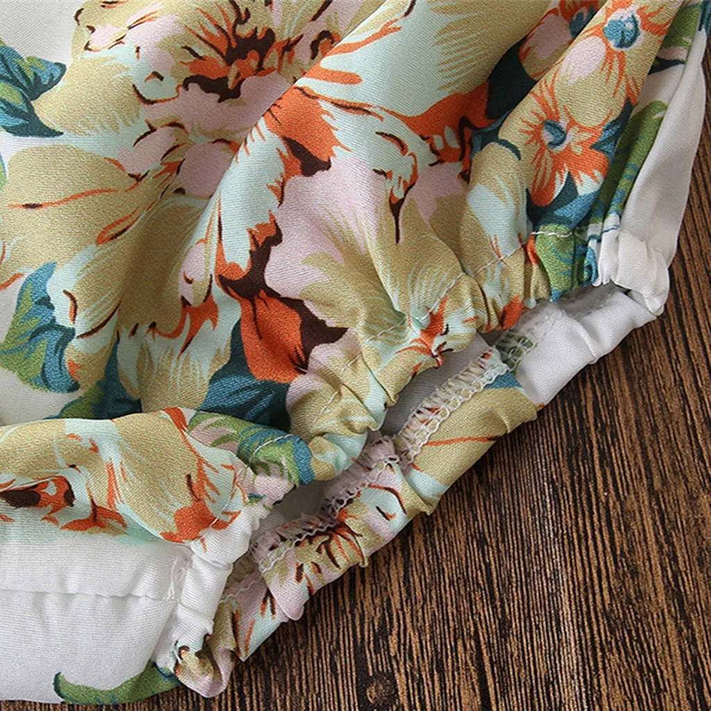 Girl Clothing Sets Toddler Baby Girls Sleeveless Ruffles Solid Tops Floral Shorts Outfits Set 0-18m Infant Toddler Children 
Girl Clothing Sets Toddler Baby Girls Sleeveless Ruffles Solid Tops Floral Shorts Outfits Set 0-18m Infant Toddler Children