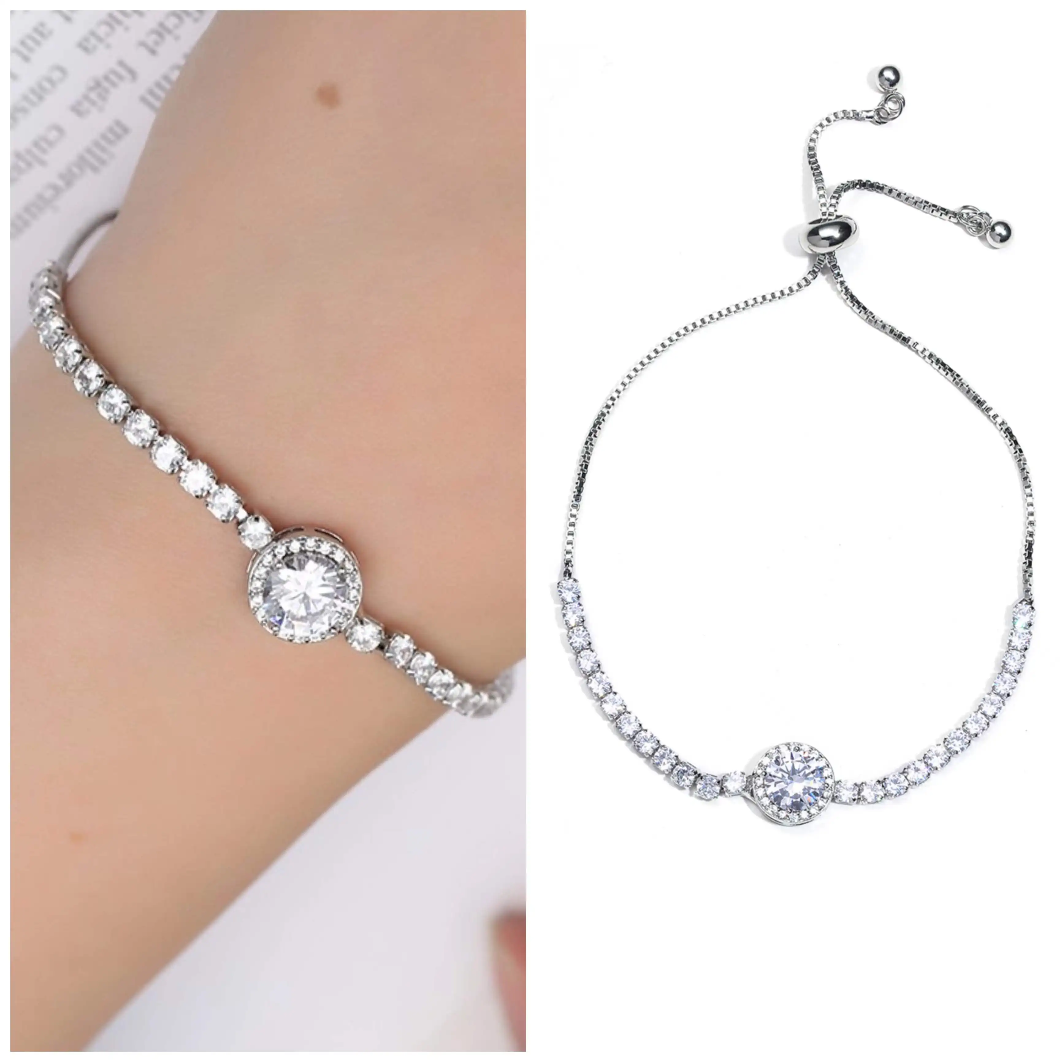 AMC Trendy Big Round Crystal Zircon Bracelet For Women Luxury CZ Stone Chain Bracelets Bridal Party Jewelry Gift For Women Girls
AMC Trendy Big Round Crystal Zircon Bracelet For Women Luxury CZ Stone Chain Bracelets Bridal Party Jewelry Gift For Women Girls