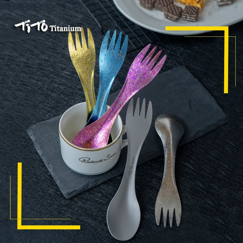 TiTo Outdoor Camping Picnic titanium Spoon Tableware titanium alloy Fork Ultralight pure titanium Spork
TiTo Outdoor Camping Picnic titanium Spoon Tableware titanium alloy Fork Ultralight pure titanium Spork
