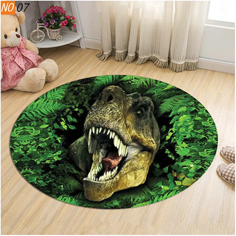 3D Dinosaur Round Carpet Bedroom Children's Room Living Room Carpet Living Room Chair Cushion Floor Heating Mat Child Door Mat
3D Dinosaur Round Carpet Bedroom Children's Room Living Room Carpet Living Room Chair Cushion Floor Heating Mat Child Door Mat
