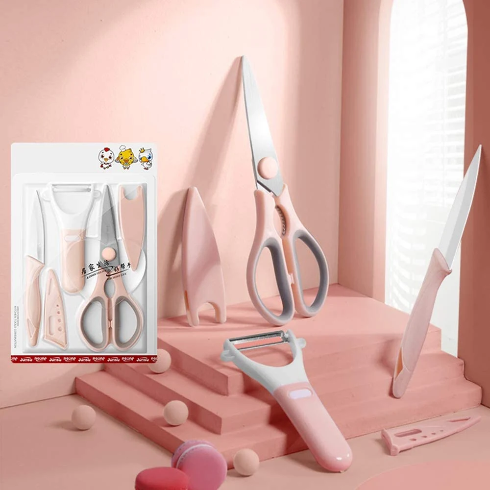Knife Peeler Scissors Set Stainless Steel Kitchenware Bone Shears For Kitchen Food Fruit Vegetable Nut Multifunction Scissor Too 
Knife Peeler Scissors Set Stainless Steel Kitchenware Bone Shears For Kitchen Food Fruit Vegetable Nut Multifunction Scissor Too
