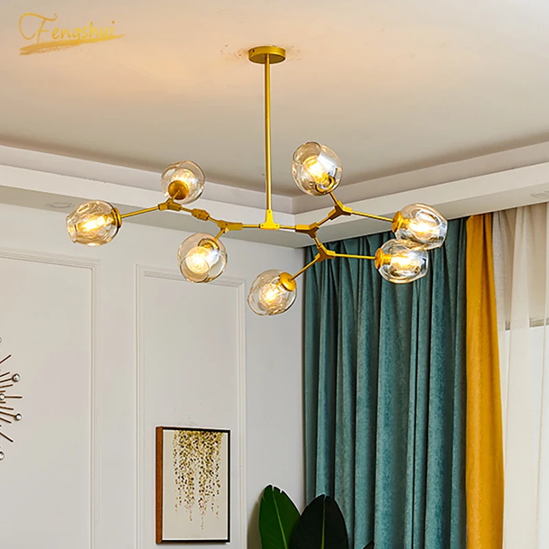 Modern Glass Chandelier Lighting Luxury Crystal Living Room Bedroom Decoration Chandeliers Ceiling Hanging Lights Indoor Luster
Modern Glass Chandelier Lighting Luxury Crystal Living Room Bedroom Decoration Chandeliers Ceiling Hanging Lights Indoor Luster