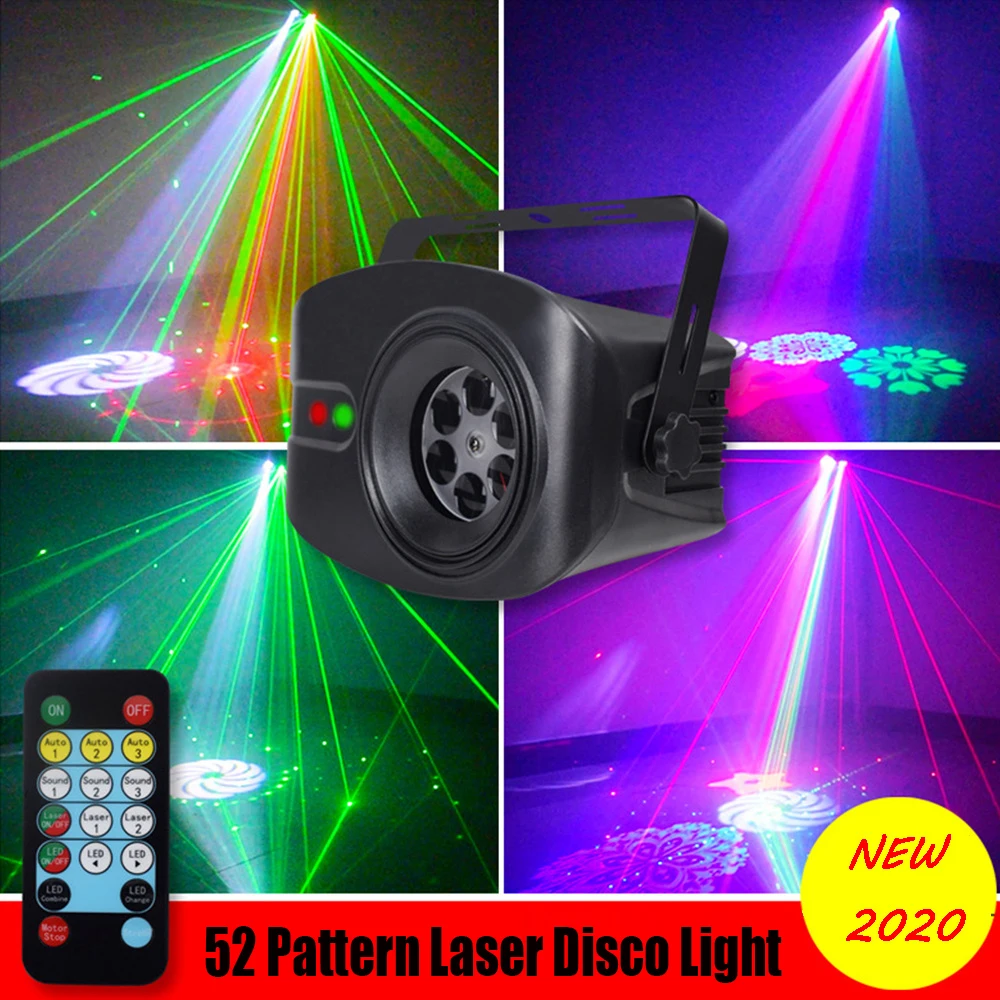 

New 52 Modes LED Disco Party Light Laser Projector Snowflake Lamp for Indoor Stage Effect Lighting Show KTV Home DJ Christmas