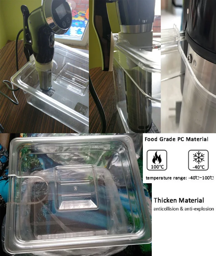 Контейнер для Су вид с крышкой циркулятора Sous Vide кулинарная плита емкостью 11