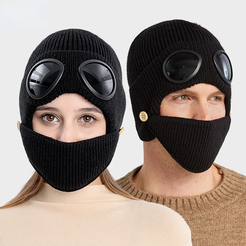Winter Bomber Hats Plush Earflap Russian Trapper Ushanka Glasses Men Women Pilot Knitting Hat Skiing Cycling Caps Balaclava
Winter Bomber Hats Plush Earflap Russian Trapper Ushanka Glasses Men Women Pilot Knitting Hat Skiing Cycling Caps Balaclava