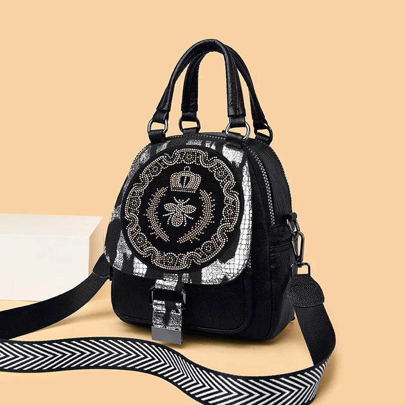 Women's Backpack Crown Bee Soft PU Luxury Rhinestone Fashion Contrast Color Diagonal Waterproof Anti-Theft Multiple Pockets
Women's Backpack Crown Bee Soft PU Luxury Rhinestone Fashion Contrast Color Diagonal Waterproof Anti-Theft Multiple Pockets