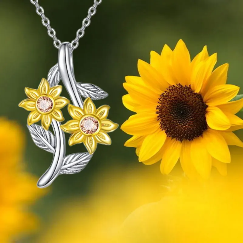 Fashion Sunflower Necklace for Women Girls Crystal Statement Engagement Plant Necklaces Engagement Wedding Jewelry Ladies Gifts 
Fashion Sunflower Necklace for Women Girls Crystal Statement Engagement Plant Necklaces Engagement Wedding Jewelry Ladies Gifts