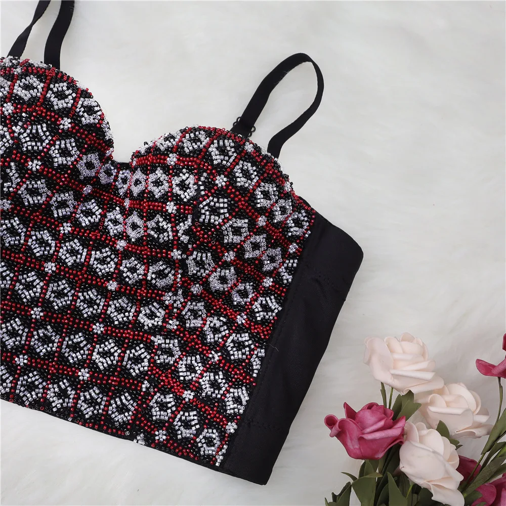 XL Beading Plaid Fashion Underwear Mixed Color Camisole Top European Style Nightclub Performance Clothing Female Slim Bras Y1157
XL Beading Plaid Fashion Underwear Mixed Color Camisole Top European Style Nightclub Performance Clothing Female Slim Bras Y1157