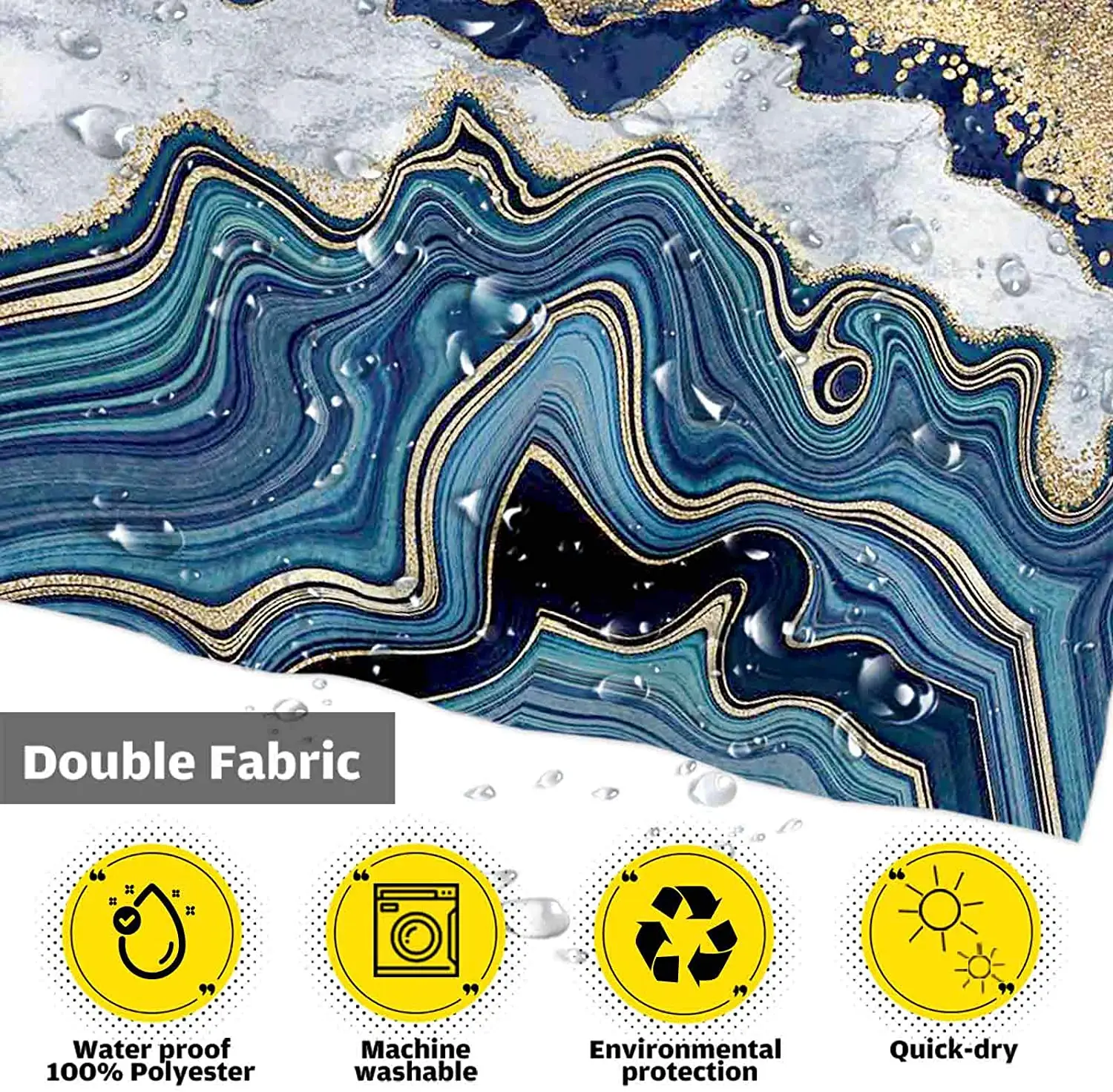 Marble Shower Curtain for Bathroom Abstract Navy Blue Gold Pattern Texture Luxury Art Home Bathtubs Set with 12 Hooks Easy Care
Marble Shower Curtain for Bathroom Abstract Navy Blue Gold Pattern Texture Luxury Art Home Bathtubs Set with 12 Hooks Easy Care