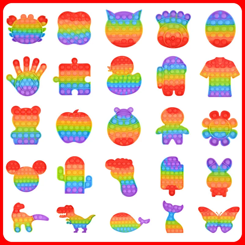 Push Pop It Fidget Reliver Stress Toys Rainbow Bubble Antistress For Adult Children Sensory Squeeze Toy Popit Box Toy
Push Pop It Fidget Reliver Stress Toys Rainbow Bubble Antistress For Adult Children Sensory Squeeze Toy Popit Box Toy