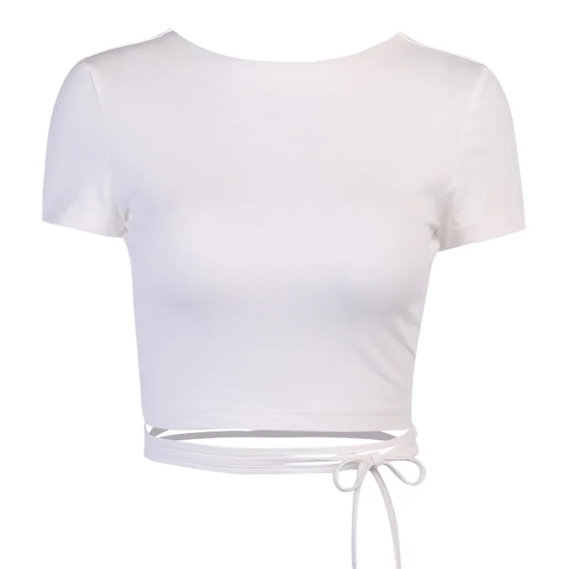 2021 summer new European and American sexy halter strap hollow ins women's T-shirt with slimming short-sleeved shirt
2021 summer new European and American sexy halter strap hollow ins women's T-shirt with slimming short-sleeved shirt