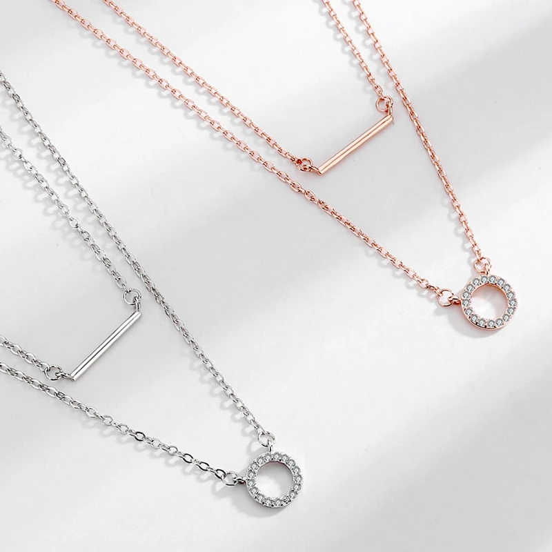 Fashion Chic Double Layer Zircon Circle Necklace Geometric Clavicle Chain Necklace for Women Elegant Jewelry Birthday Gift
Fashion Chic Double Layer Zircon Circle Necklace Geometric Clavicle Chain Necklace for Women Elegant Jewelry Birthday Gift