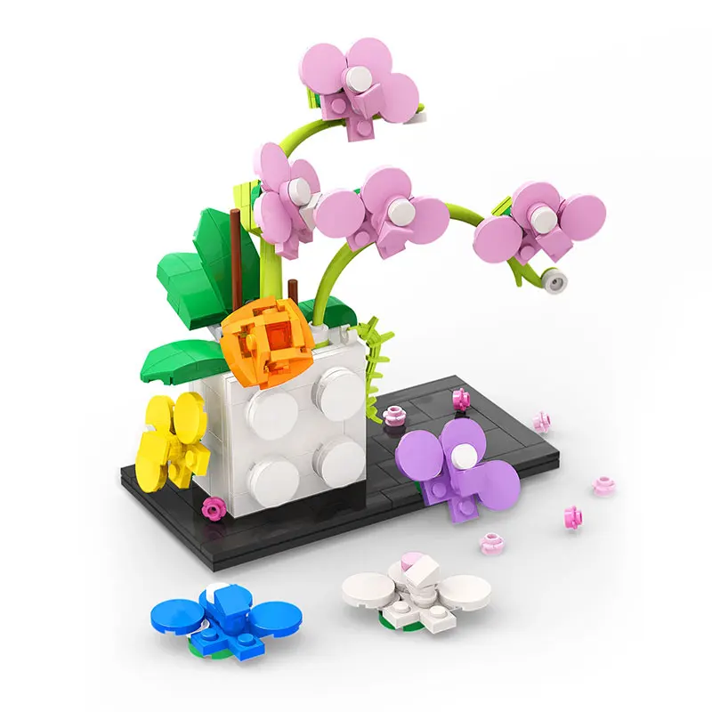 MOC Mini Flower Decoration Home Plastic Vase Building Blocks Bricks Rose Phalaenopsis Flowers Decorationn Model Toys 402PCS
MOC Mini Flower Decoration Home Plastic Vase Building Blocks Bricks Rose Phalaenopsis Flowers Decorationn Model Toys 402PCS