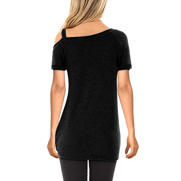 2019 Summer New European and American Women's Hot Style Twisted T-shirt Short-sleeved Off-shoulder Top Summer Plus Size O-Neck
2019 Summer New European and American Women's Hot Style Twisted T-shirt Short-sleeved Off-shoulder Top Summer Plus Size O-Neck