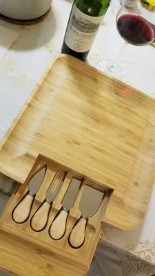 Bamboo Cheese Board with Cutlery Wood Charcuterie Platter Serving Meat Board with Slide-Out Drawer with 4 knife
Bamboo Cheese Board with Cutlery Wood Charcuterie Platter Serving Meat Board with Slide-Out Drawer with 4 knife