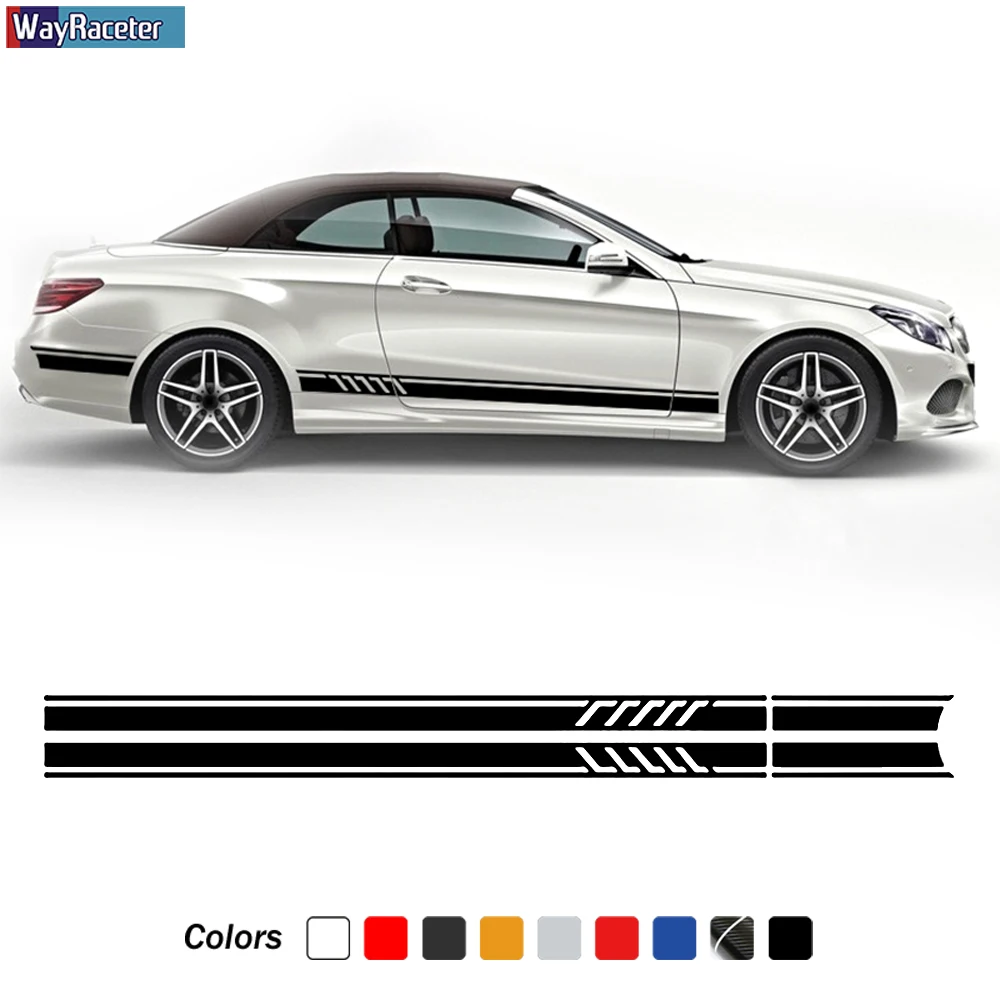 Наклейка на юбку с боковыми полосками 1 наклейка для Mercedes Benz E Class W212 S212 A207 C207 E63 AMG
