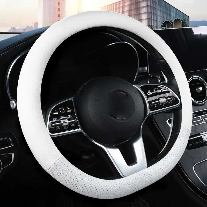 Universal Car PU Leather Steering-Wheel Covers Anti-slip Skidproof Durable 38CM/15" Dynamic Fibre Handmade Steering Wheel Cover
Universal Car PU Leather Steering-Wheel Covers Anti-slip Skidproof Durable 38CM/15" Dynamic Fibre Handmade Steering Wheel Cover