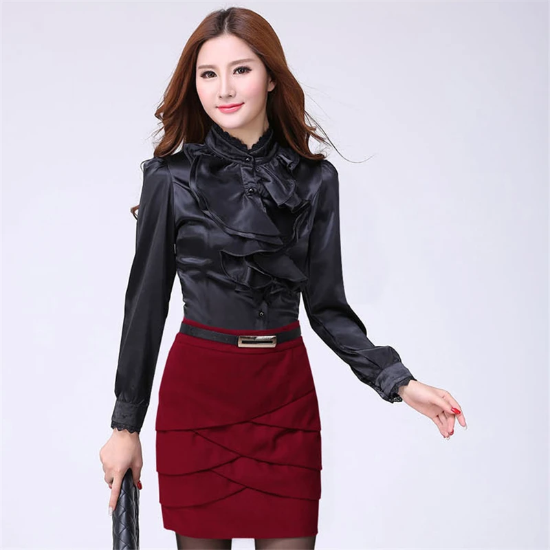 Lace ruffled long-sleeved Top spring professional temperament white-collar Women Slim Shirt 2020 early spring New Blouse W347
Lace ruffled long-sleeved Top spring professional temperament white-collar Women Slim Shirt 2020 early spring New Blouse W347