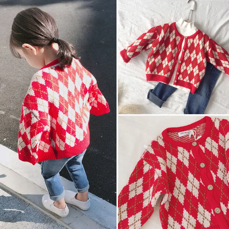Girls Diamond Cardigan Coat Loose 2021 Autumn New Boys Coat Casual Knitting Children Outwear Kids Sweater Jacket
Girls Diamond Cardigan Coat Loose 2021 Autumn New Boys Coat Casual Knitting Children Outwear Kids Sweater Jacket