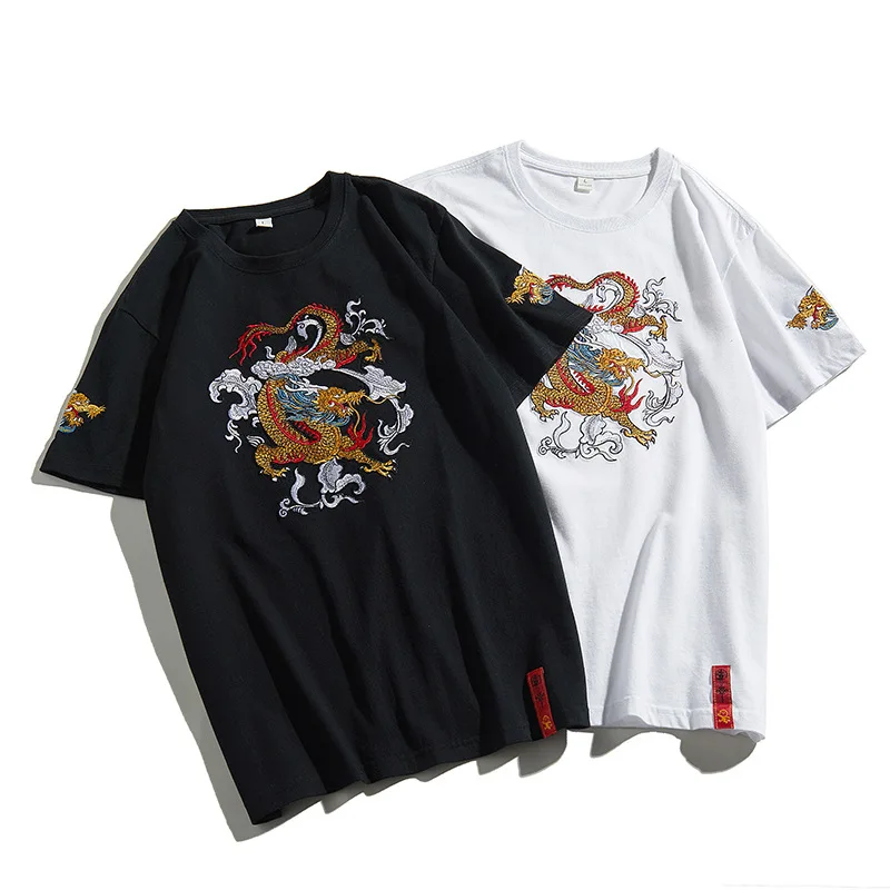 Футболка мужская с вышивкой, мягкая удобная свободная рубашка в китайском стиле, с коротким рукавом, из хлопка, лето 
Футболка мужская с вышивкой, мягкая удобная свободная рубашка в китайском стиле, с коротким рукавом, из хлопка, лето