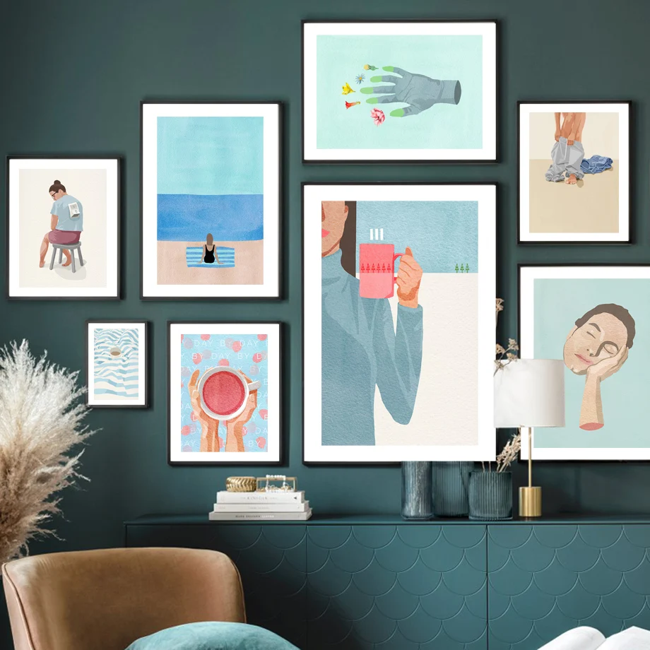 Cartoon Figure Cup Thinking Beach Girl Hand Nordic Poster Wall Art Canvas Painting Wall Pictures For Living Room Decor Unframed
Cartoon Figure Cup Thinking Beach Girl Hand Nordic Poster Wall Art Canvas Painting Wall Pictures For Living Room Decor Unframed