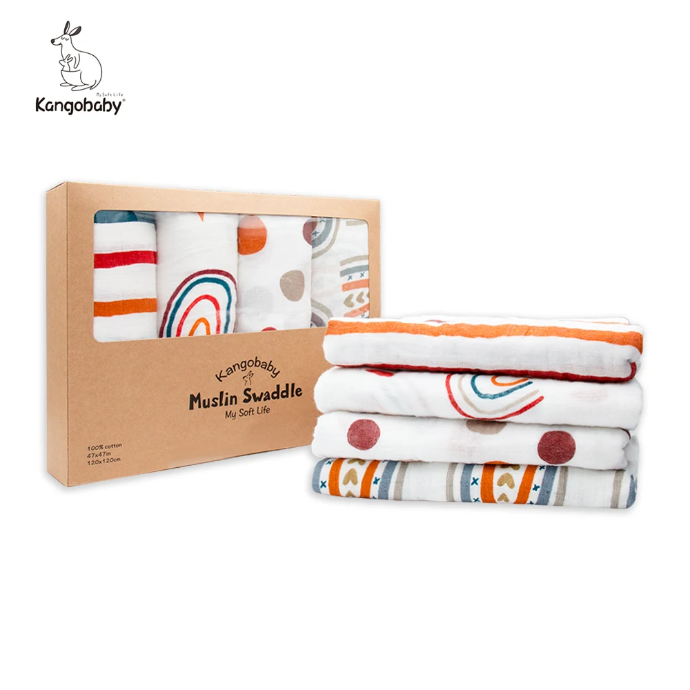 Пеленка Kangobaby из 100% органического хлопка с радужным рисунком, 4 шт. в упаковке
Пеленка Kangobaby из 100% органического хлопка с радужным рисунком, 4 шт. в упаковке