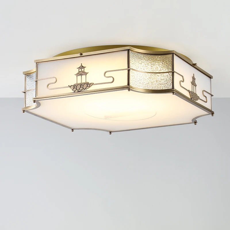 New Chinese style ceiling lamp simple living room study bedroom dining room led copper ceiling lamp
New Chinese style ceiling lamp simple living room study bedroom dining room led copper ceiling lamp