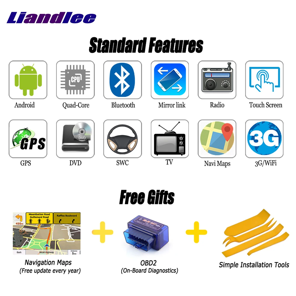 Автомагнитола Liandlee 2 Din Android GPS-навигатор для VolksWagen VW Golf Wagon 2010 ~ 2012 навигационные