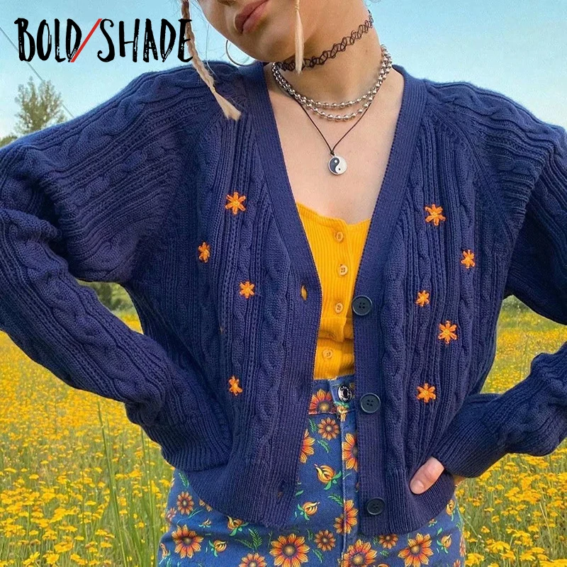 Bold Shade Aesthetic Vintage Fashion 90s Cardigans Floral Twist V-Neck Knitted Sweater Y2K Streetwear Women Autumn Winter Jumper
Bold Shade Aesthetic Vintage Fashion 90s Cardigans Floral Twist V-Neck Knitted Sweater Y2K Streetwear Women Autumn Winter Jumper