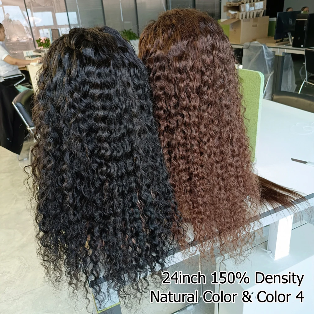 Парик из натуральных волос с кружевом 4x4 темно-коричневого цвета предварительно