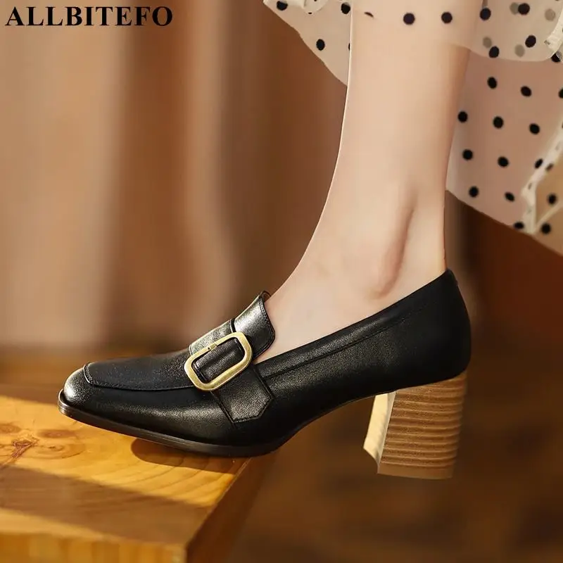 ALLBITEFO Fashion brand genuine leather buckle thick heels party women shoes women heels shoes high heels shoes stiletto
ALLBITEFO Fashion brand genuine leather buckle thick heels party women shoes women heels shoes high heels shoes stiletto