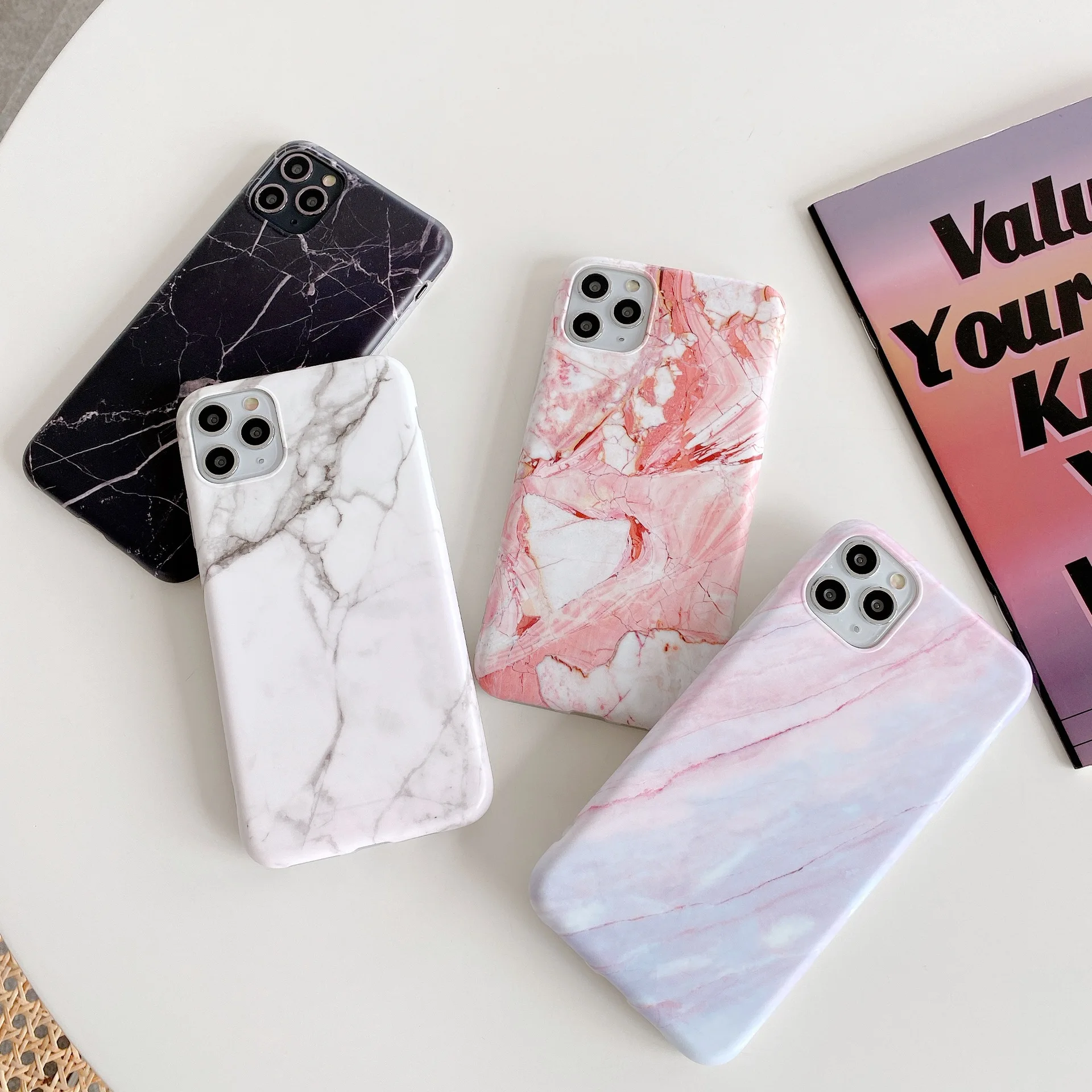 Роскошный Мраморный чехол для телефона iPhone 11 12 Pro Max SE 2020 XR XS X 7 7Plus 8 8Plus 6 6s