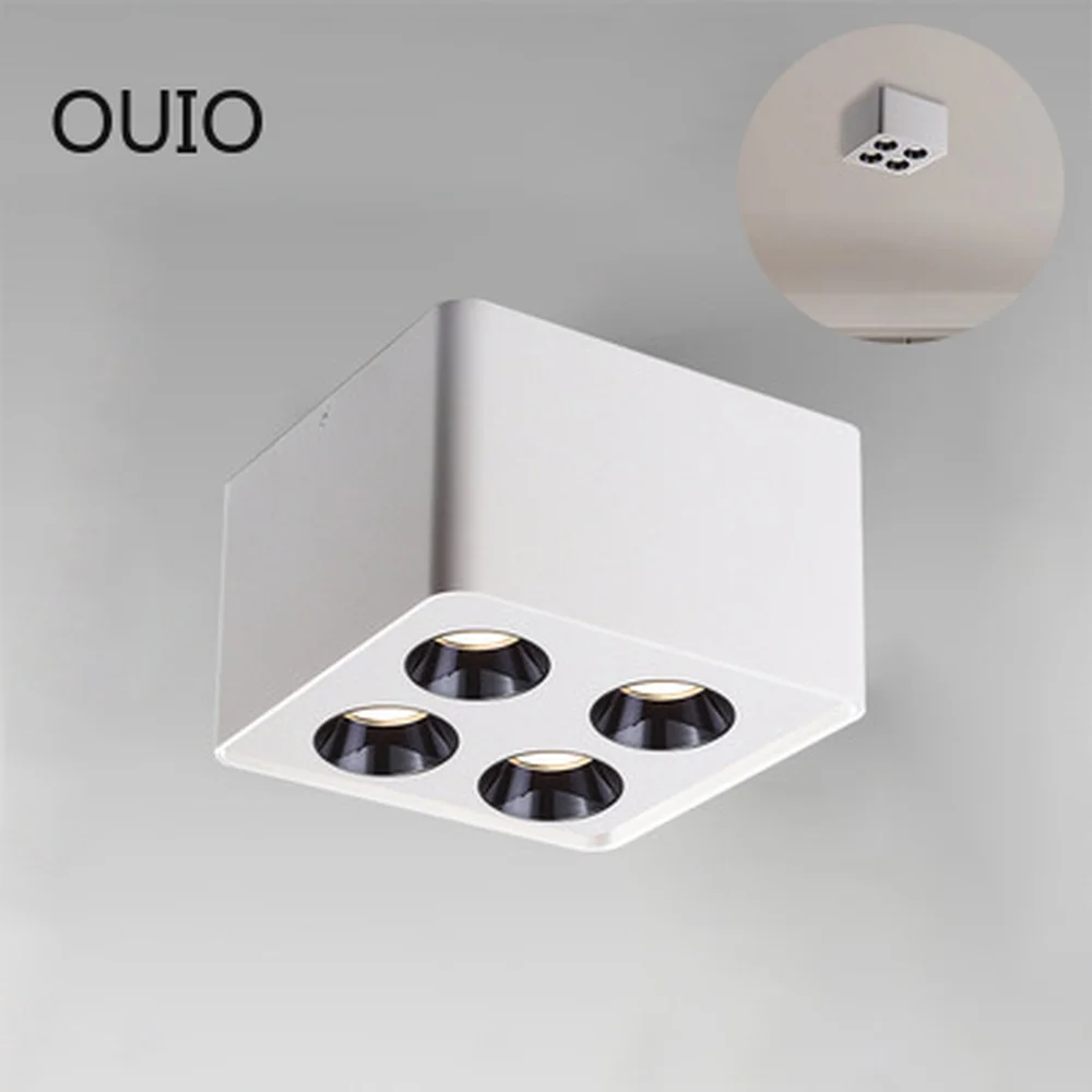 Square LED Four-head Downlight Ceiling Surface Mounted Lamp 28W/48W for Home Lighting 85-265V Anti-glare Four-head Cob Spotlight
Square LED Four-head Downlight Ceiling Surface Mounted Lamp 28W/48W for Home Lighting 85-265V Anti-glare Four-head Cob Spotlight