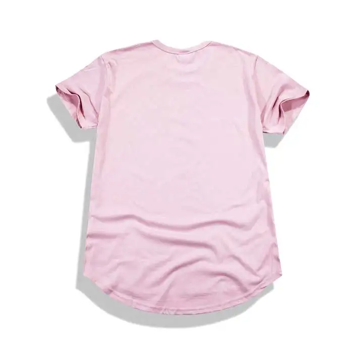 Мужская длинная футболка в стиле хип-хоп розовая или черная однотонная уличная