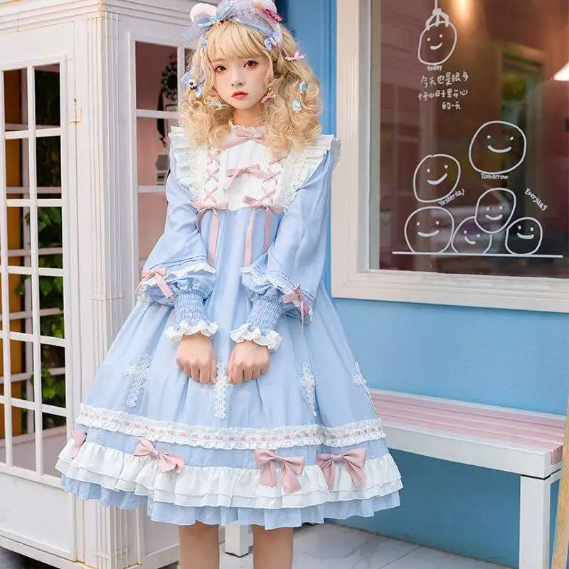 Fashion brand design cross OP Lolita autumn and winter long sleeve Lolita lovely girl sweet company
Fashion brand design cross OP Lolita autumn and winter long sleeve Lolita lovely girl sweet company