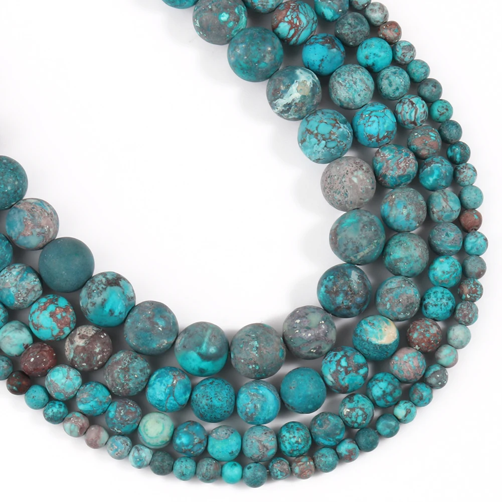 Natural Blue Green Matte American Turquoises Frosted Stone Beads Loose Round Spacer Beads For Jewelry Making Findings 4 6 8 10mm
Natural Blue Green Matte American Turquoises Frosted Stone Beads Loose Round Spacer Beads For Jewelry Making Findings 4 6 8 10mm